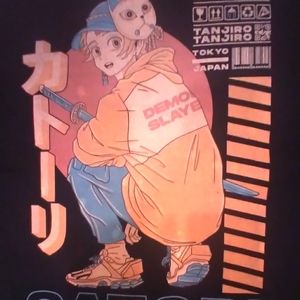 Mens large black t-shirt graphics on front & back